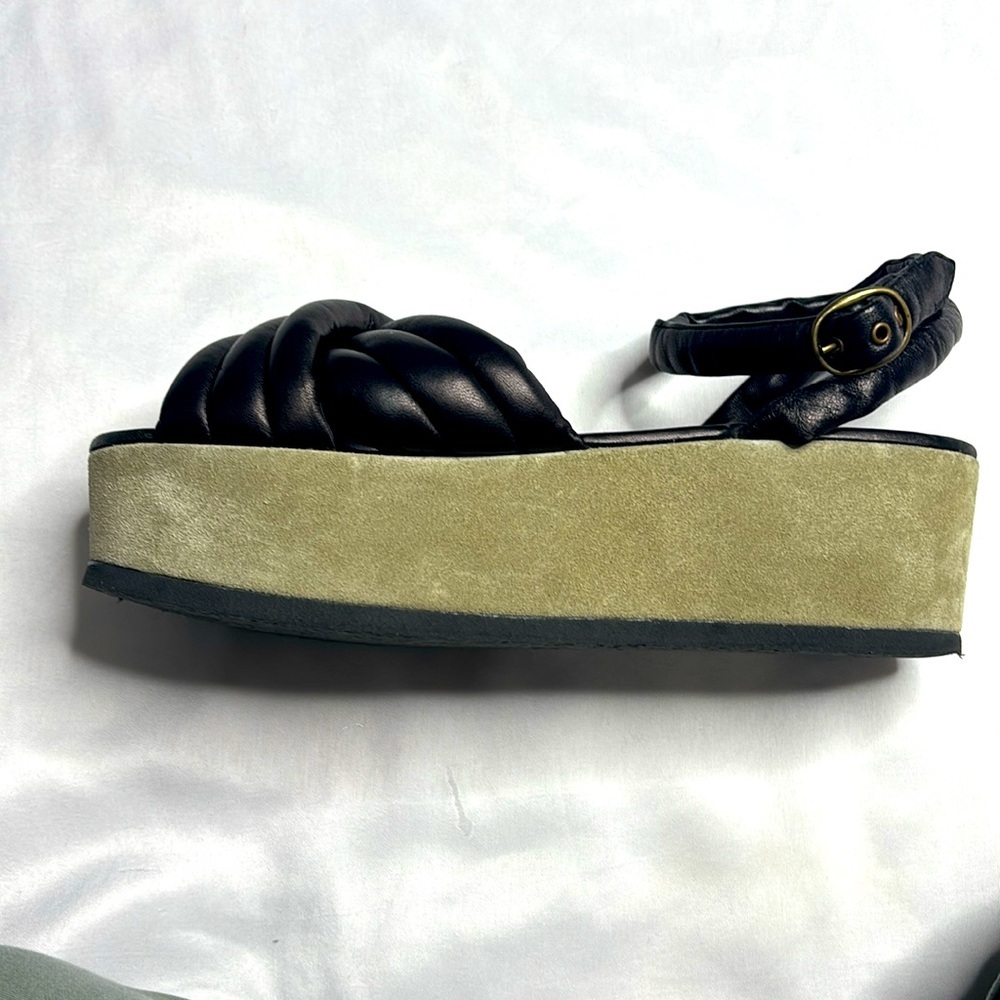 Isabel Marant Hayley Black Quilted Leather 2.5” Platform Sandals US Size 9 - Picture 5 of 11
